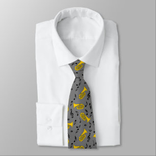 Marching Baritone Music Notes Tie