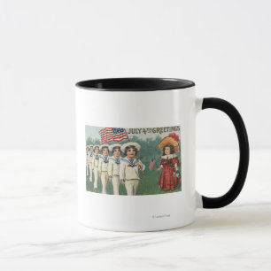Marching Boys Dressed as Sailors Mug