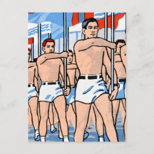 Marching Boys Postcard
