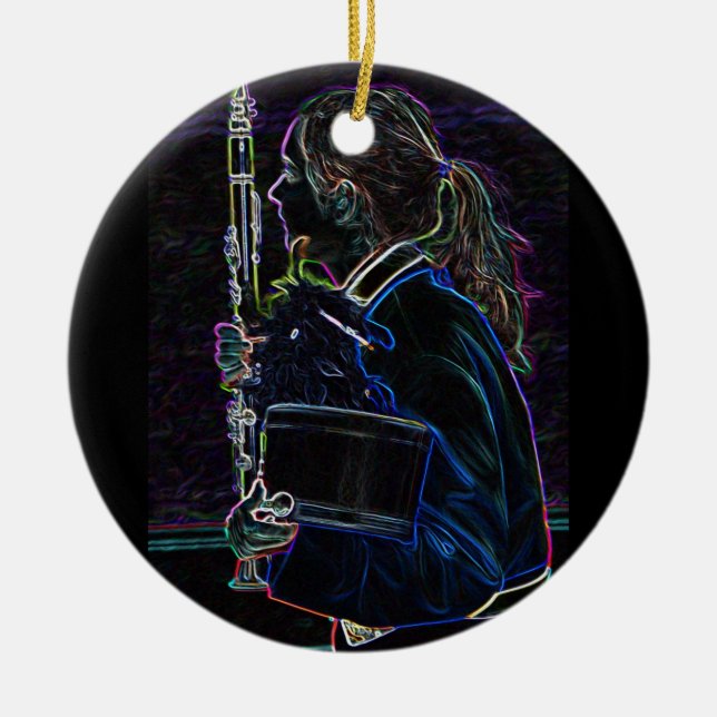 Marching Clarinetist Circle Ornament (Front)