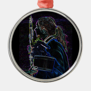 Marching Clarinetist Premium Round Ornament