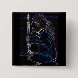 Marching Clarinetist Square Button