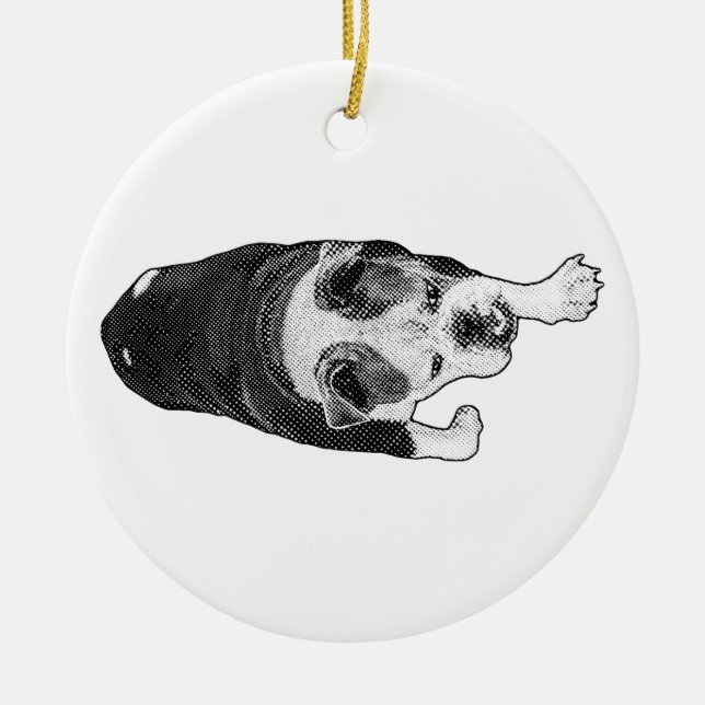 Marching Dot Dog Adds Spark To Festive Trees Ceramic Tree Decoration (Front)