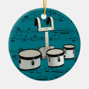 Marching Drums - Pick your colour Ceramic Tree Decoration
