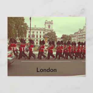 Marching guards at buckingham palace postcard