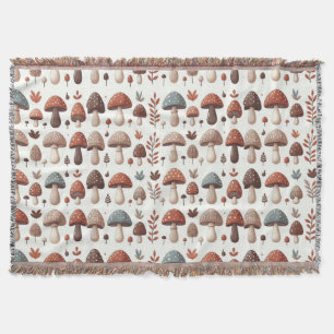 Marching Mushrooms Throw Blanket