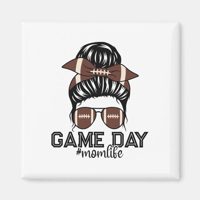 Marching Nd Footll Game Day Messy Footll Lovers Mo Magnet (Front)