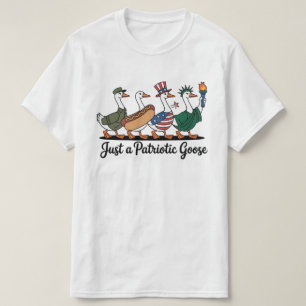 Marching Patriotic Geese T-Shirt Funny 4th of July