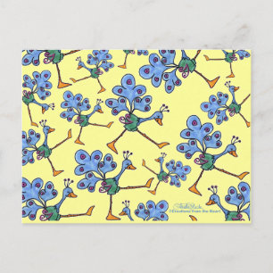 Marching Peacock collage Postcard