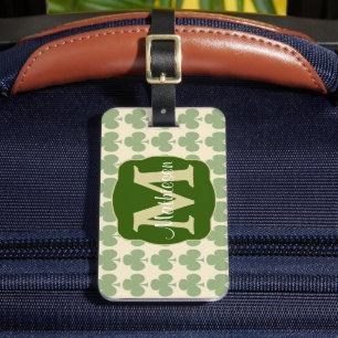 Marching Shamrocks Monogram Luggage Tag