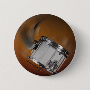 Marching Snare Drum on Gold 6 Cm Round Badge