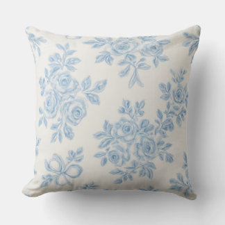 Marcie and Lour Blue Floral Cushion