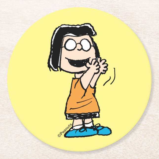 Marcie Clapping Round Paper Coaster (Front)