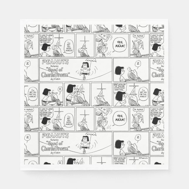 Marcie & Peppermint Patty In The Classroom Napkin (Front)