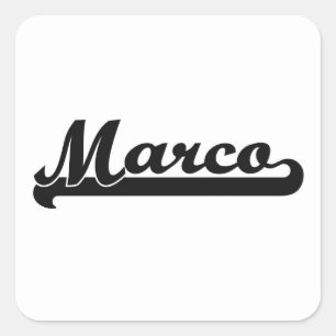 Marco Classic Retro Name Design Square Sticker
