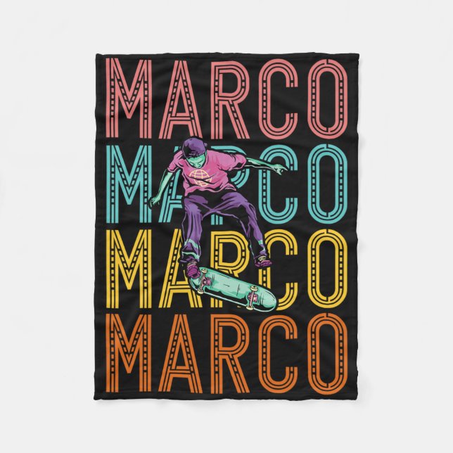Marco Custom Skateboarding Hob  Fleece Blanket (Front)