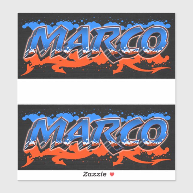 Marco First Name Graffiti Sticker (Sheet)