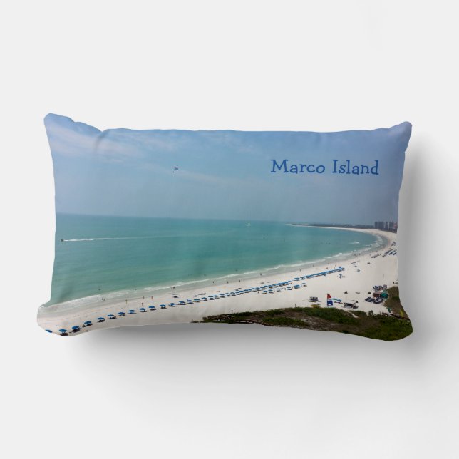 Marco Island Florida Beach Gulf Of Mexico Lumbar Cushion (Front)