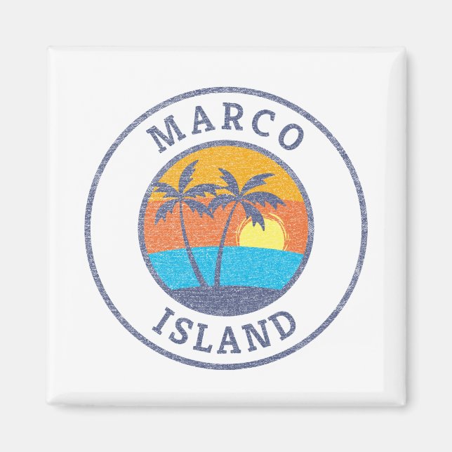 Marco Island, Florida Faded Classic Style Magnet (Front)