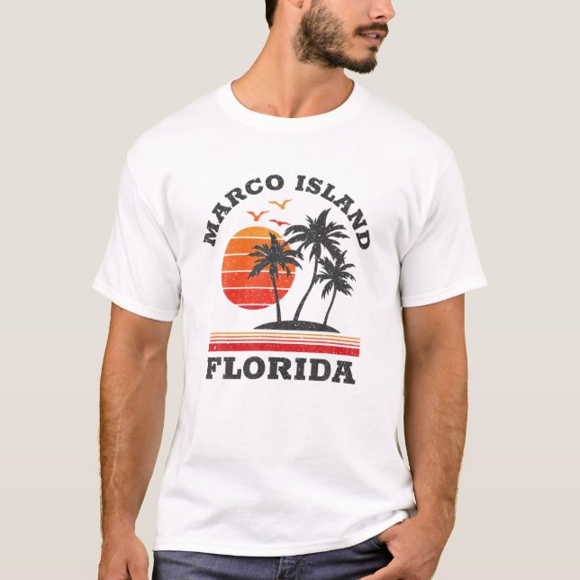 Marco Island Florida Retro Souvenir Gift T-Shirt (Front)