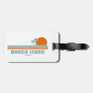 Marco Island Florida Sun Palm Trees Luggage Tag