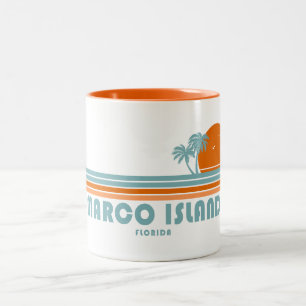 Marco Island Florida Sun Palm Trees Two-Tone Coffee Mug