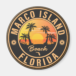 Marco Island Florida surfing Beach Vintage 60s Magnet