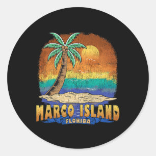 Marco Island Florida Vintage Distressed Souvenir Classic Round Sticker