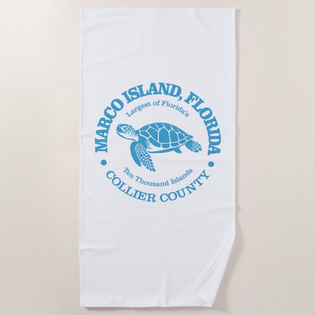 Marco Island (sea turtle) Beach Towel (Front)