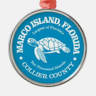 Marco Island (sea turtle) Metal Tree Decoration