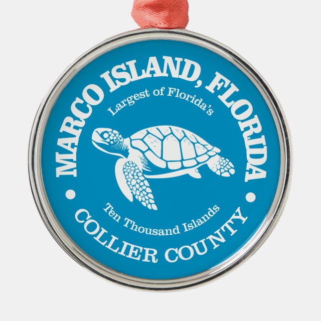 Marco Island (sea turtle) Metal Tree Decoration (Front)