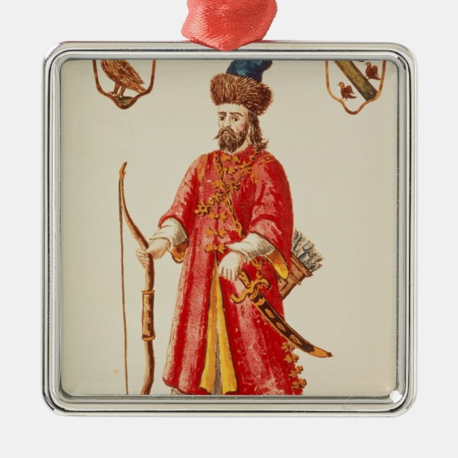Marco Polo  dressed in Tartar costume Metal Tree Decoration (Front)