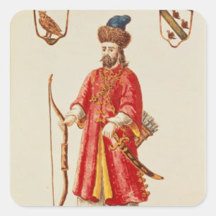 Marco Polo  dressed in Tartar costume Square Sticker