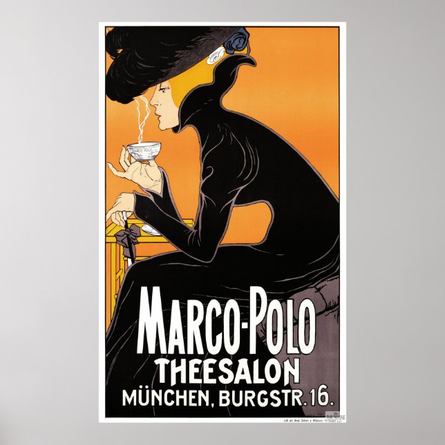 Marco Polo Thee Salon - Vintage Advertising Poster (Front)