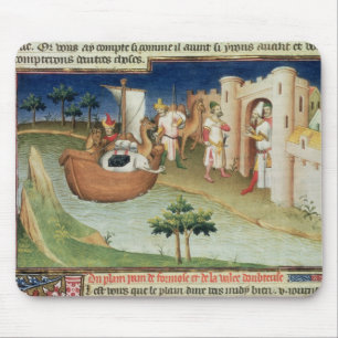 Marco Polo with elephants and camels arriving Mouse Mat