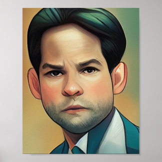 Marco Rubio Comics Style Poster