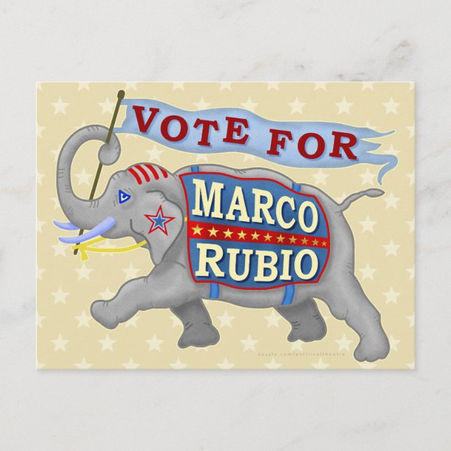 Marco Rubio President 2016 Republican Elephant Postcard (Front)