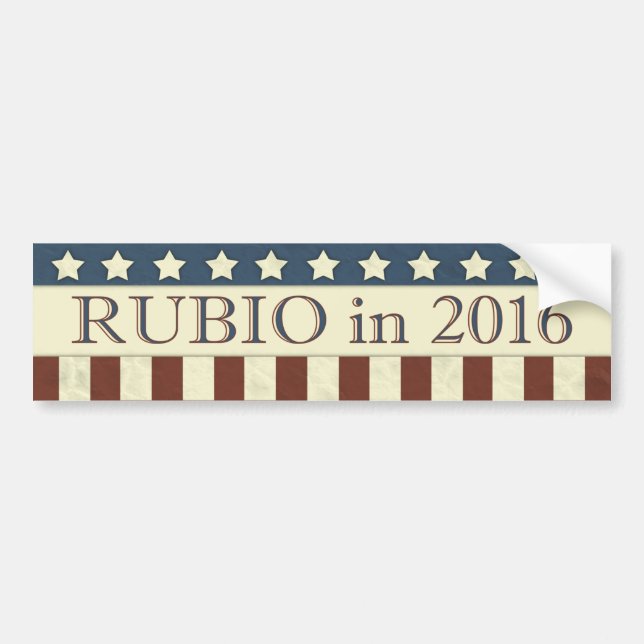 Marco Rubio President 2016 Stars Stripes Bumper Sticker (Front)