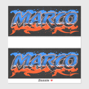 Marco Vorname Name Graffiti Aufkleber Sticker