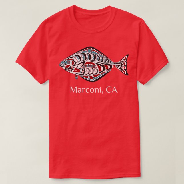 Marconi California Halibut Northwest Native Americ T-Shirt (Design Front)