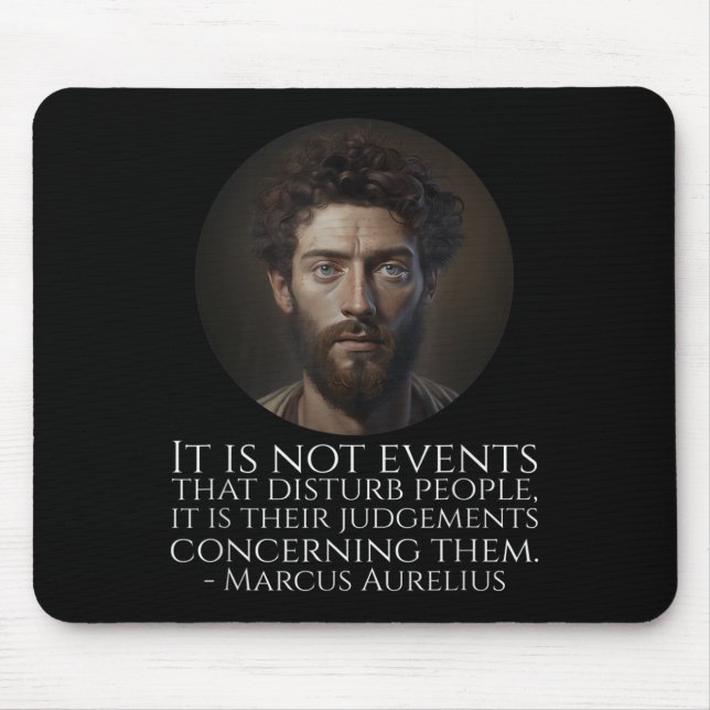 Marcus Aurelius - Ancient Roman Stoic Philosophy Q Mouse Mat (Front)