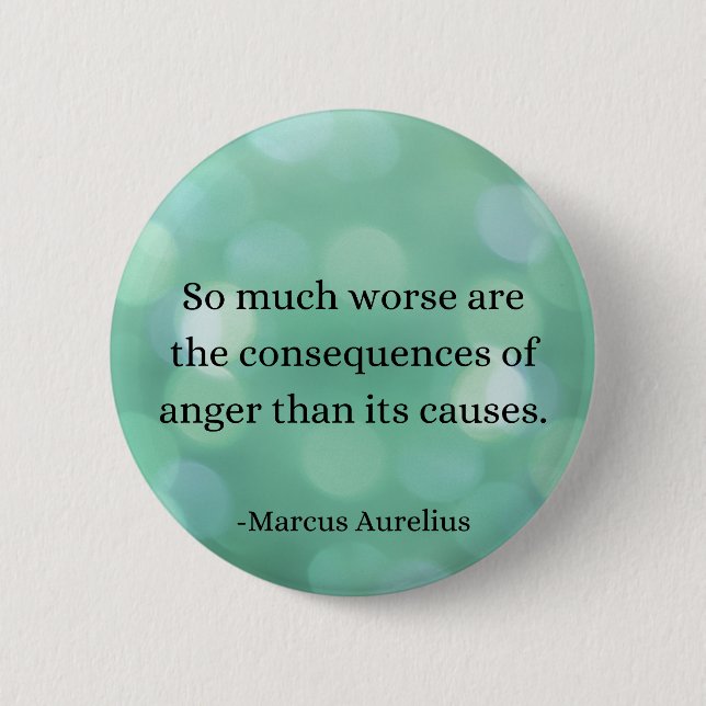 Marcus Aurelius: Conquer Anger, Find Inner Peace 6 Cm Round Badge (Front)