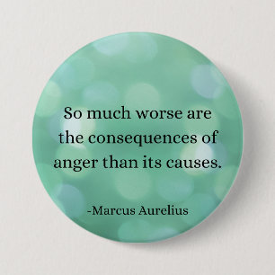 Marcus Aurelius: Conquer Anger, Find Inner Peace 7.5 Cm Round Badge