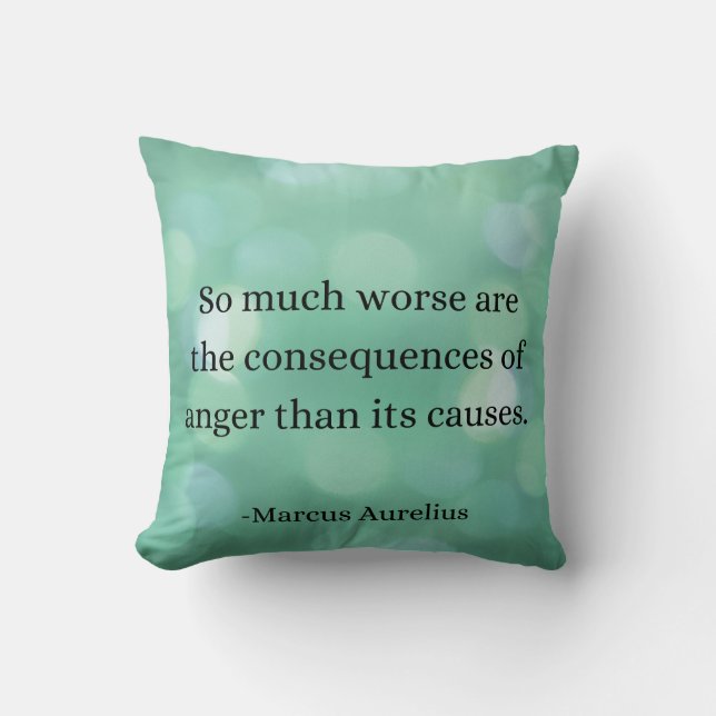 Marcus Aurelius: Conquer Anger, Find Inner Peace Cushion (Front)