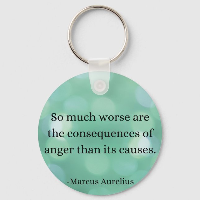 Marcus Aurelius: Conquer Anger, Find Inner Peace Key Ring (Front)