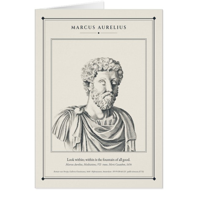 Marcus Aurelius Engraved Bust Look Within (Front)