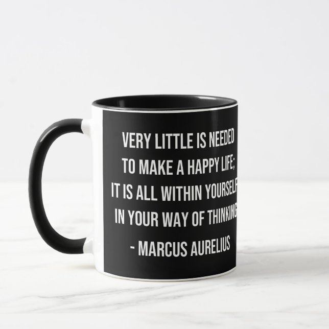 Marcus Aurelius Happy Life Quotation Mug (Left)