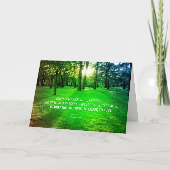 Marcus Aurelius Life inspirational quote nature Card (Front)