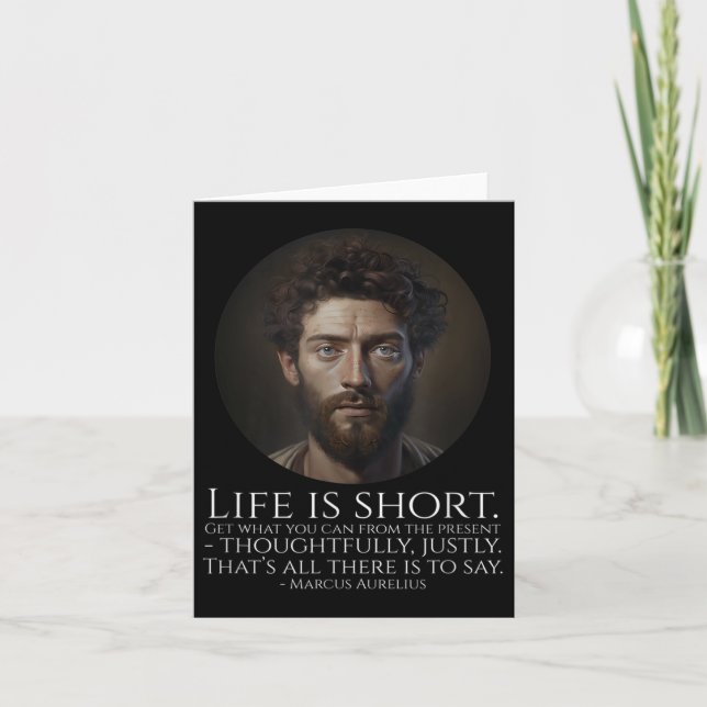 Marcus Aurelius - Life Is Short - Stoic Philosophy Card (Front)