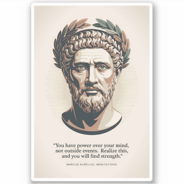 Marcus Aurelius Meditations Quote Illustration Art (Front)